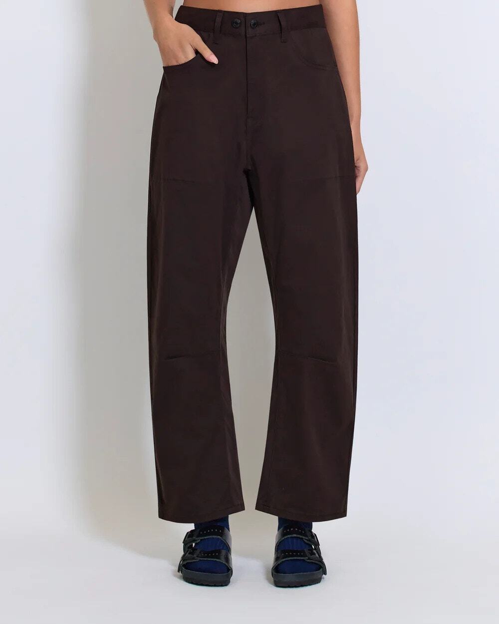 Roucha Pye Twill Barrel Pant Dark Brown D Size 12 14